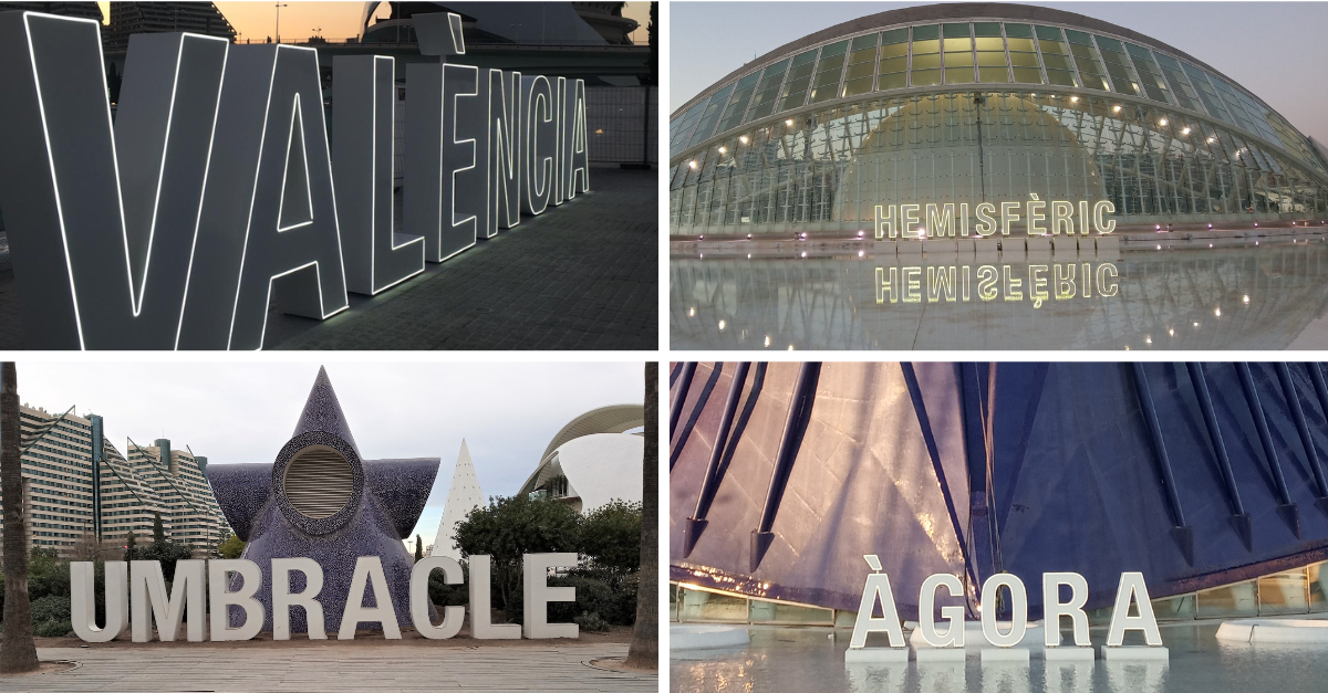 Letras corpóreas Ciutat de les Arts i les Ciències