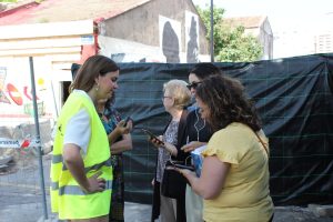 Visita Sandra Gómez a las obras del centro de día del cabanyal